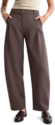 NIMIN Women Barrel Work Pants High Waisted Business Casual Trousers
