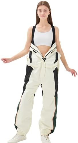 Women One Pieces Ski Suits Waterproof Warm Insulated Ski Jumpsuit Removable Hood Snowsuit for Snow Sport