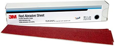 3M Hookit Red Abrasive Sheet, 01182, 40+ Grade, 2-3/4 in x 16 1/2 in