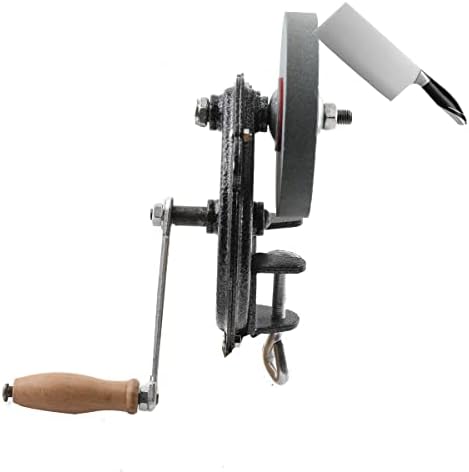 Hand-cranking Knife Sharpener for Hunting, Heavy Duty Knife Sharpener System Bearing Type 6 Inches DIY Polishing Machine Tool Grinder Marble Polishing Wheel