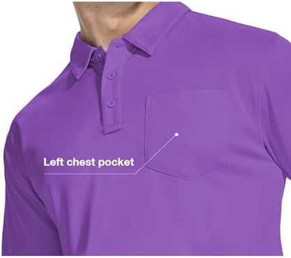 ZITY 5 Pack Polo Shirts for Men with Pocket Dry Quickly Short Sleeve Athletic Outdoor Work Collared Shirts