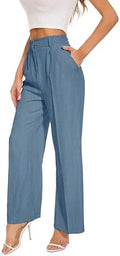 FUNYYZO Wide Leg Dress Pants for Women Work Slacks Business Casual Outfits