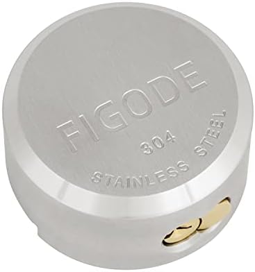 FIGODE® Stainless Steel Puck Lock, Heavy Duty & High Security Padlock, Military-Grade, Hidden Shackle Lock, 2-7/8 in. Wide, Trailer Door Lock. Weatherproof, 2 Padlocks Keyed Alike