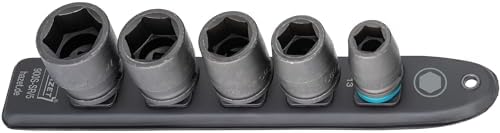 HAZET Smart-Rail 900S-SR/5 | Magnetic Base with 5 Slots, Drive: Square 12.5 mm (1/2 Inch), Output: External Hexagonal | Plastic Socket Strip for Socket Spanner