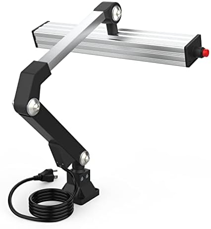 Led Work Light 24W 20in Long Arm Aluminum Alloy Waterproof Table Lamp for Machine Tool CNC Lathe Drilling Machine, US Plug