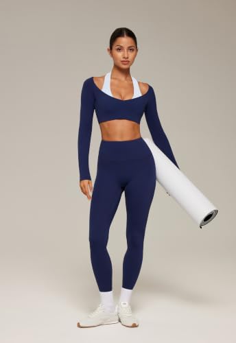 SUUKSESS Women 2 Piece Workout Sets Double Layer Padded Pilates Outfits