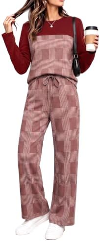WIHOLL Two Piece Sets for Women Fall Outfits Casual Matching Lounge Sets