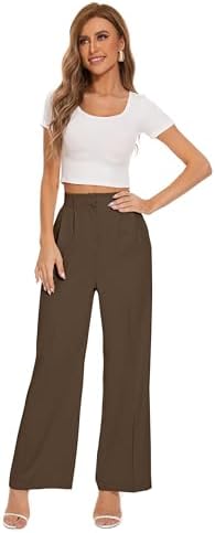 FUNYYZO Wide Leg Dress Pants for Women Work Slacks Business Casual Outfits