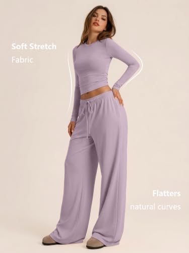 Trendy Queen Women's 2 Piece 2026 Fall Fashion Lounge Set with Pockets