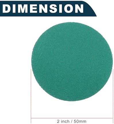 Car Sanding Discs 2inch 150 Grit Abrasion Resistance | Round Hook and Loop Sandpaper Green 50 Pcs