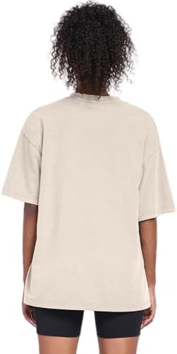 Womens Vintage Oversized T Shirts Acid Washed Baggy Cotton Tee Workout Gym Shirts Boyfriend Short Sleeve Tops