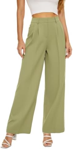 KICZOY Women Casual Wide Leg Dress Pants High Waist Lightweight Flowy Pants