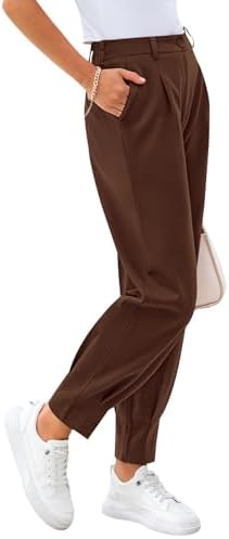 CFLONGE Womens Ankle Work Pants Trousers Casual Slacks