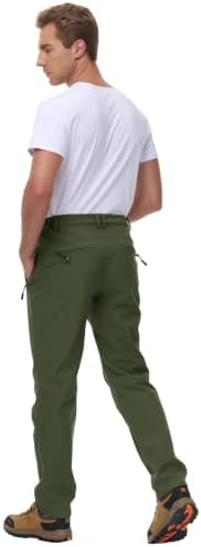 BASUDAM Men's Work Pants Softshell Winter Fleece Lined Insulated Outdoor