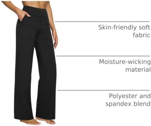 G4Free Yoga Pants for Women Wide Leg Pants with Pockets High Waisted