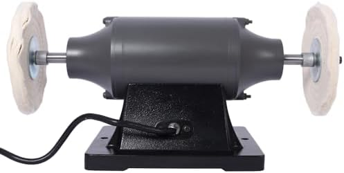 Bench Buffer Polisher – Heavy-Duty 3450 RPM Benchtop Buffing Machine for Jewelry, Metal, Knives, Wood & Jade, 370W Power Grinder with Dual Buffing Wheels & Cast Iron Base (6-Inch)