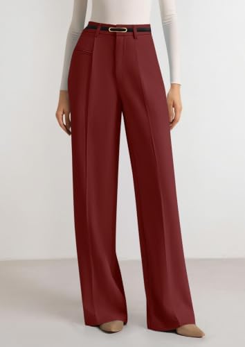 PRETTYGARDEN Women's Tailored Wide Leg Work Dress Pants