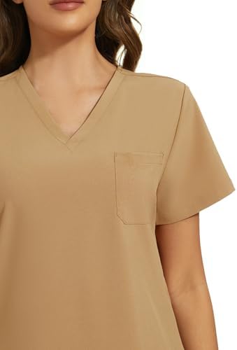 COZYFIT Scrubs for Women Set - Stretch V-Neck & Jogger Pant with 9 Pockets