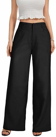 FUNYYZO Wide Leg Dress Pants for Women Work Slacks Business Casual Outfits