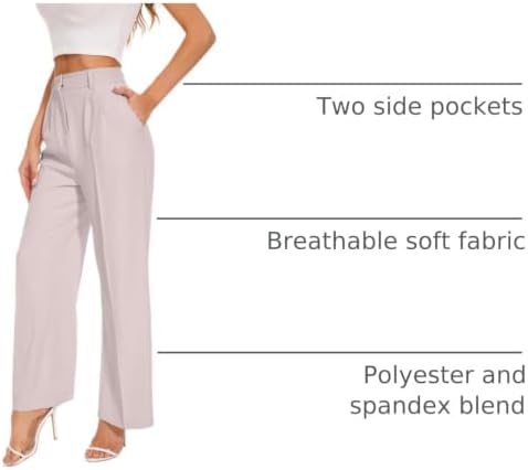FUNYYZO Wide Leg Dress Pants for Women Work Slacks Business Casual Outfits