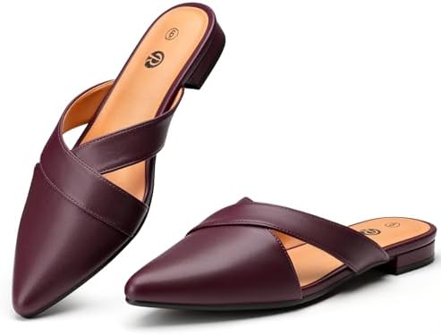 Rekayla Women's Mules Closed Pointed Toe Flats Backless Loafers Shoes for Women