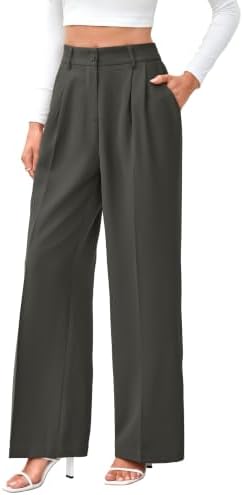 FUNYYZO Wide Leg Dress Pants for Women Work Slacks Business Casual Outfits