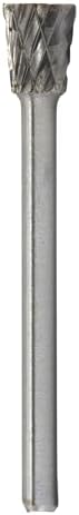 Drill America SN-53 Carbide Burr/Rotary File Inverted Cone Double Cut for Die Grinder 3/16" Dia. x 1/4" Cut Length with 1/8" Shank and 1-1/2" Overall Length, DUL Series