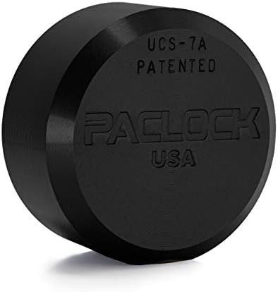 PACLOCK's 7-Series Flat Back Puck w/Tapped Holes, UCS, High Performance 6-Pin Cylinder, Keyed Differently w/ 2 Keys, Black