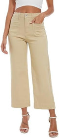 Wide Leg Jeans for Women Trendy High Waisted Flare Jeans Cropped Pants Stretchy Baggy