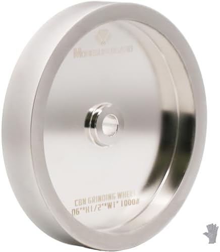CBN Grinding Wheel 6 Inch 1000 Grit, 1" Wide, 1/2" Arbor, for HSS Tools, Lathe Chisels & Woodturning Tools, Fits 6-Inch Bench Grinders(1000 Grit)