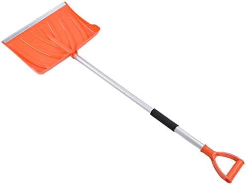 Snow Shovel for Car & Home – Large Capacity D-Handle Aluminum Shovel, Lightweight 1.1kg, Detachable for Trunk Storage, Pushes Snow, Ice, Sand & Mulch (53")