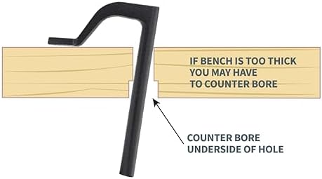 POWERTEC 8" Hold Fast Clamps Fits 3/4" Bench Dog Hole, Bench Dog Clamps for Woodworking Fits MFT Worktable, Use w/Mallet, Workbench Accessories - 2PK (71528)