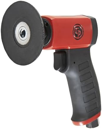 Chicago Pneumatic CP7202D Kit - Air Rotary Sander Tool, Home Improvement, Woodworking Tools, Polisher, Rust Removal, Rotary Tool, Pistol Handle, Hook & Loop, 3 Inch (75 mm), 0.2 HP/ 150W - 15000 RPM, One Size, Factory