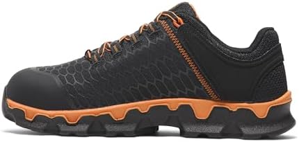 Timberland PRO Men's Powertrain Sport Alloy Safety Toe Industrial Athletic Work Shoe, Black/Orange-2024 New, 10