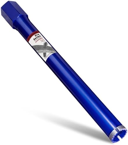 1-1/2 Inch Core Drill Bit for Concrete with Rebar - 14" Depth, Wet Use, 1-1/4"-7 UNC, Upgraded Welded Teeth for Brick, Bock, Masonry, Stone, Stucco, Alsphalt - Great for DIY & Pros (38mm)
