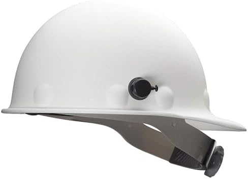 Fibre-Metal by Honeywell P2AQRW01A000 Super Eight Fiber Glass Cap Style Ratchet Hard Hat with Quick-Lok, White, Medium
