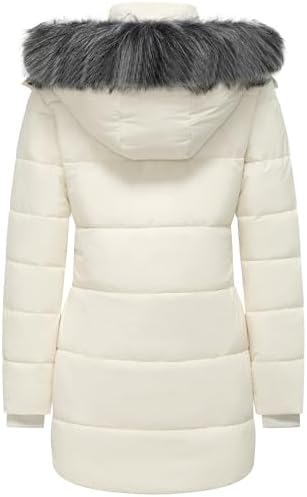 GGleaf Women's Winter Puffer Coat with Removable Fur Hood Warm Snow Jacket