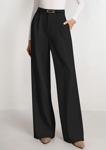 PRETTYGARDEN Women's Tailored Wide Leg Work Dress Pants