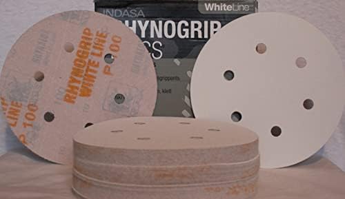 Indasa Rhynogrip 6 inch 6 Hole Hook & Loop Sanding Discs 50/box 180 Grit