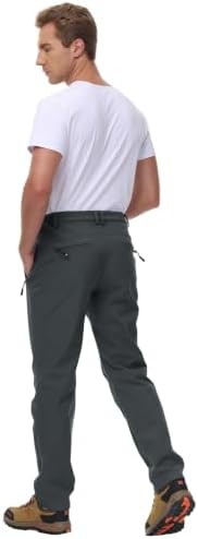 BASUDAM Men's Work Pants Softshell Winter Fleece Lined Insulated Outdoor