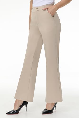 iChosy Womens High Waist Wide Straight Leg Trousers Casual Slacks Dress Pants with Pockets
