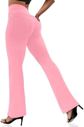 VOOVEEYA Women's Bootcut Leggings - Bootleg Yoga Pants Flare with 4 Pockets
