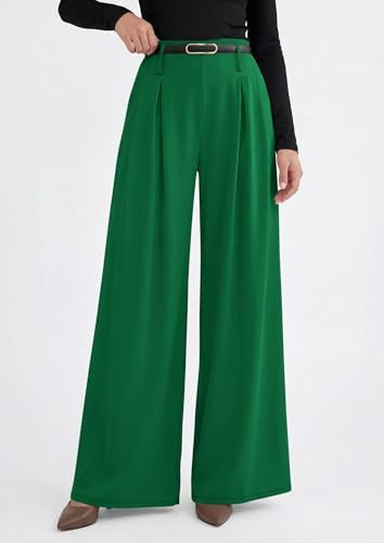 PRETTYGARDEN Womens Wide Leg Dress Pants Flowy Trousers