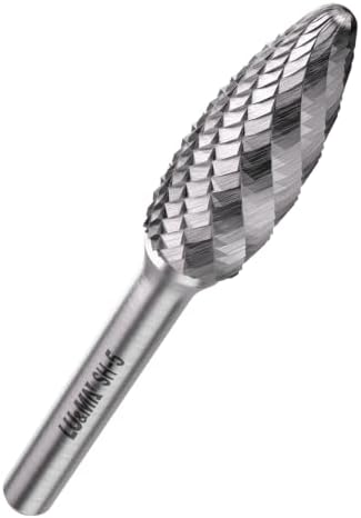 LU&MN SH-5 Tungsten Carbide Burr, 1/2" Head, 1/4" Shank, 1 Pc
