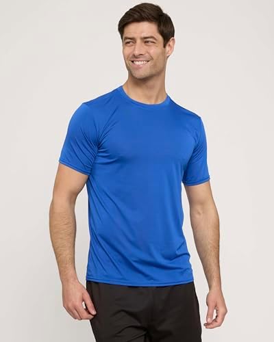 5 Pack Men's Dry Fit Workout T Shirts Crew Neck Athletic Gym Running Tees
