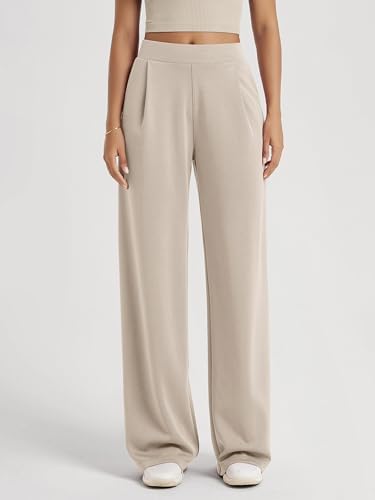 ODODOS Modal Soft Wide Leg Pants for Women High Waist Casual Relaxed Pants with Pockets-27/29"/ 31" Inseam