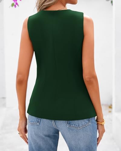 BTFBM Suit Vest Tops For Women Sleeveless Blazer Work Wear