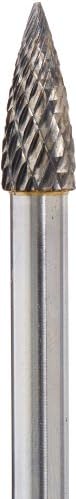 Drill America SG-2 Carbide Burr/Rotary File Tree Pointed-End Double Cut for Die Grinder 5/16" Dia. x 3/4" Cut Length with 1/4" Shank and 2-1/2" Overall Length, DUL Series