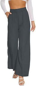 FUNYYZO Wide Leg Dress Pants for Women Work Slacks Business Casual Outfits