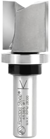 Amana Tool 45365 Carbide Tipped Flush Trim Plunge Template Router Bit 1 Dia x 1 Inch x 1/2 Shank with Upper Ball Bearing